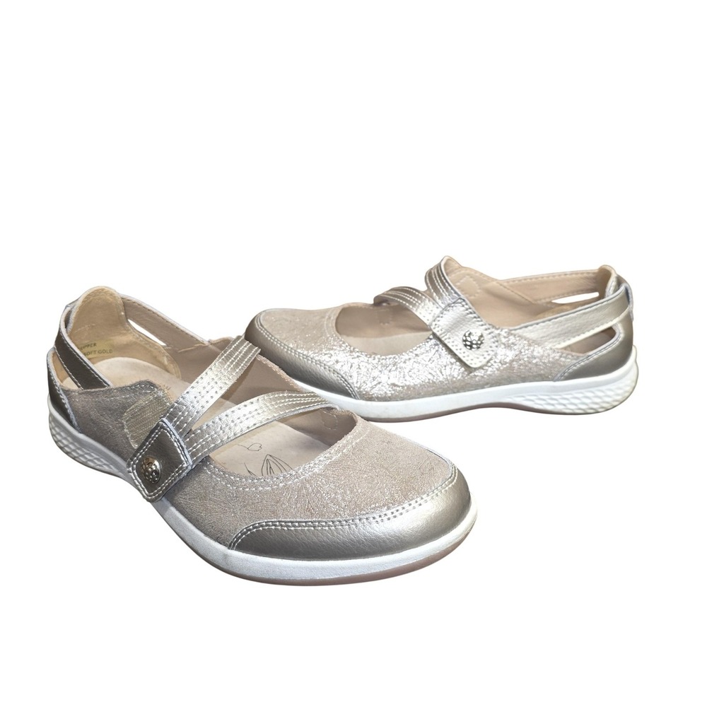 Spring Step Rangress Shoes Women 9.5 EU 40 Gold Leather Mary‎ Jane Flats Comfort